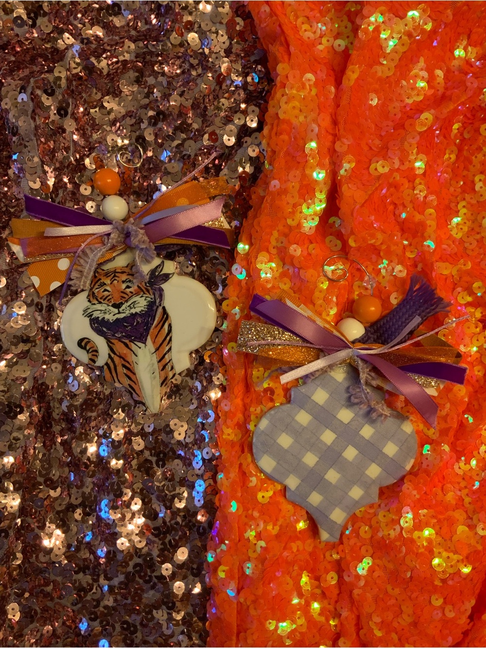 Clemson University Themed Hanging Ornaments